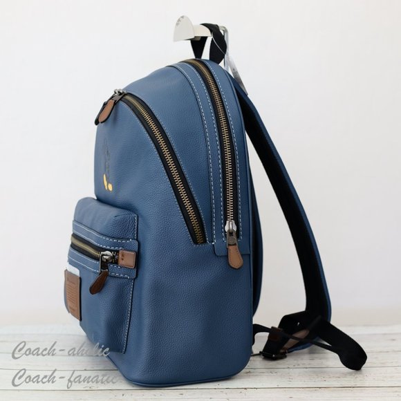 NWT 78564 Disney X Coach Academy Leather Backpack With Mickey in Denim - Picture 6 of 12